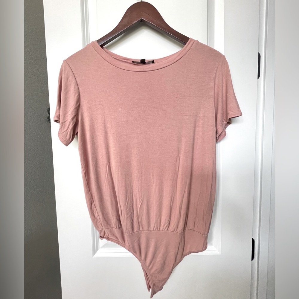 Pink short sleeve tee body suit